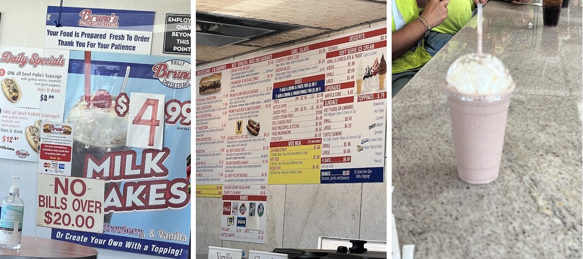 Bruno's Cheesesteaks Menu