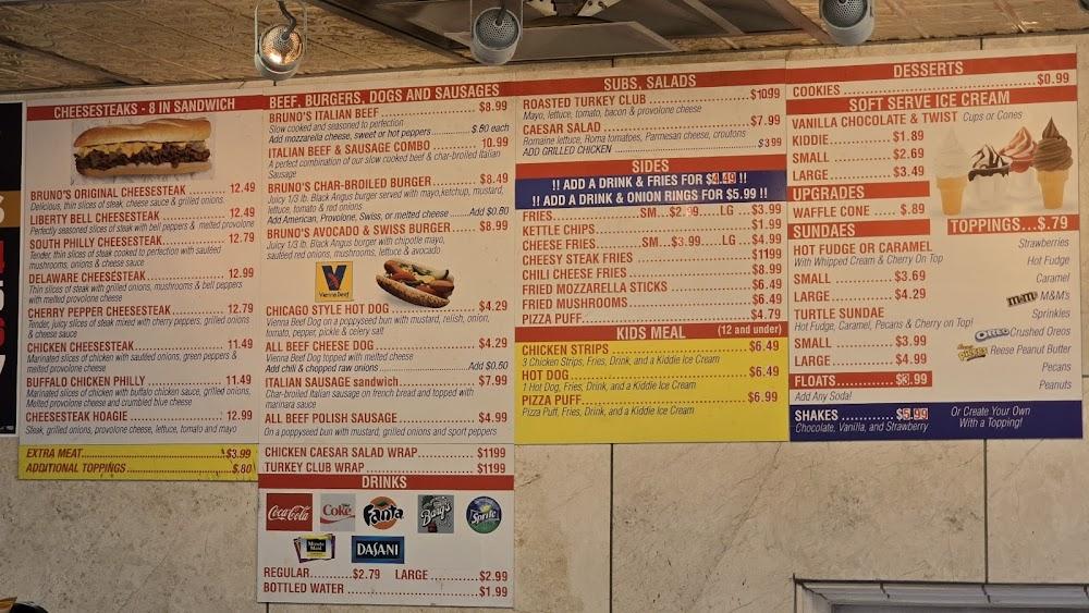 Bruno's Cheesesteaks Menu image 1